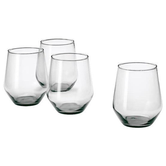 IVRIG Glass, grey, 45 cl 4 pack IVRIG 灰色玻璃杯|45 毫升|4 只装|极简方杯设计,日常亦显质感