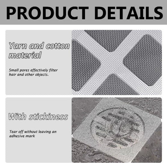 Floor Drain Sticker Hair Catcher For Shower Drain Bathtub Bathroom Kitchen 10x10cm (10Pcs)
