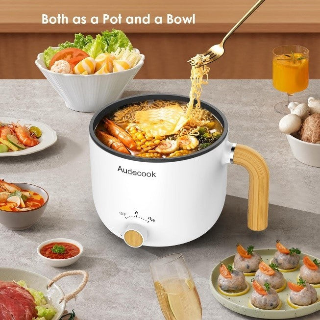 Audecook Electric Hot Pot with Steamer