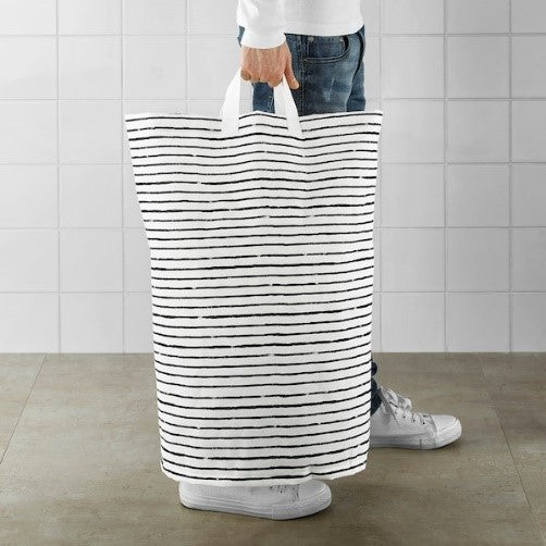 Laundry bag, white/black, 60 l