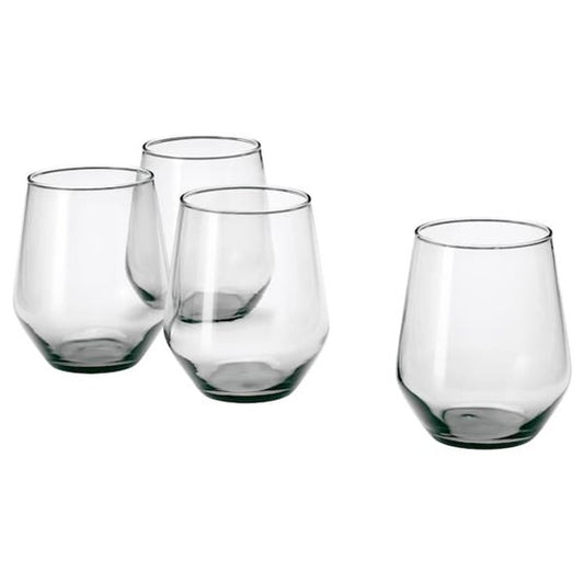 IVRIG Glass, grey, 45 cl 4 pack  IVRIG 灰色玻璃杯｜45 毫升｜4 只装｜极简方杯设计，日常亦显质感