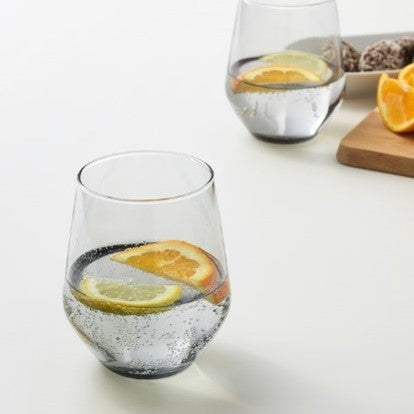 IVRIG Glass, grey, 45 cl 4 pack  IVRIG 灰色玻璃杯｜45 毫升｜4 只装｜极简方杯设计，日常亦显质感