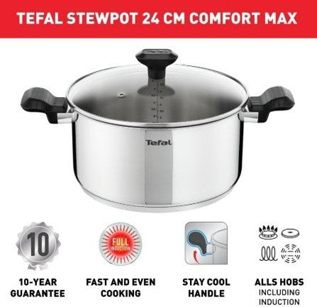 Tefal Comfort Max 24cm Stainless Steel Stewpot