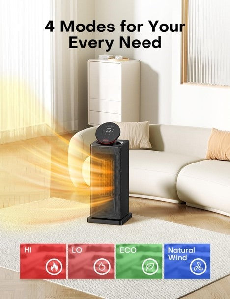 Heater, 2000W, PTC Electric Heater with ECO Mode, 90°Oscillation