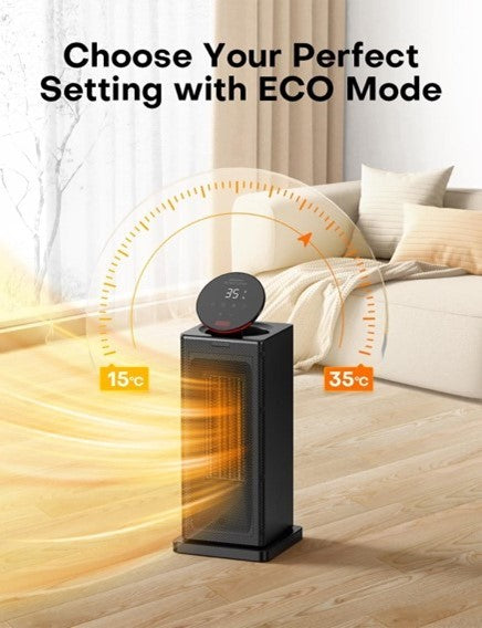 Heater, 2000W, PTC Electric Heater with ECO Mode, 90°Oscillation