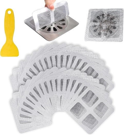 Floor Drain Sticker Hair Catcher For Shower Drain Bathtub Bathroom Kitchen 10x10cm （10Pcs）