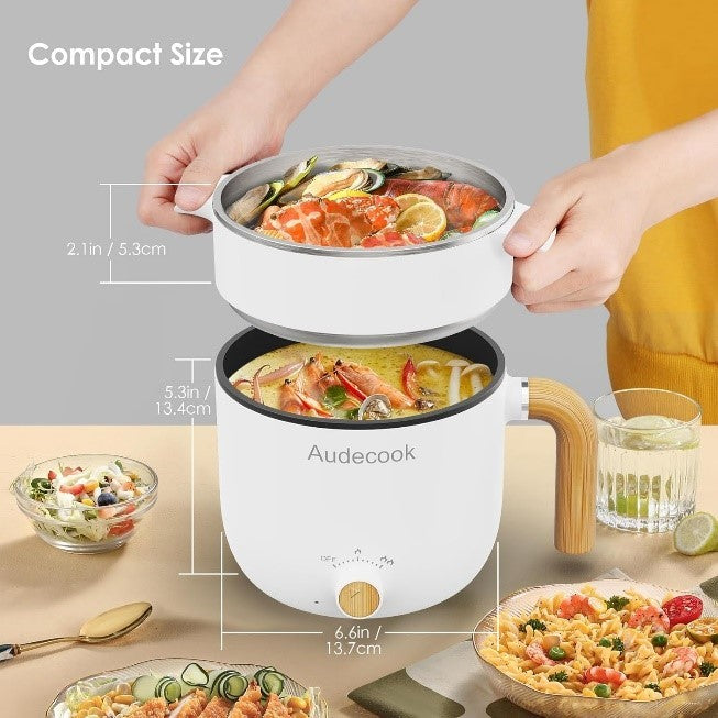 Audecook Electric Hot Pot with Steamer