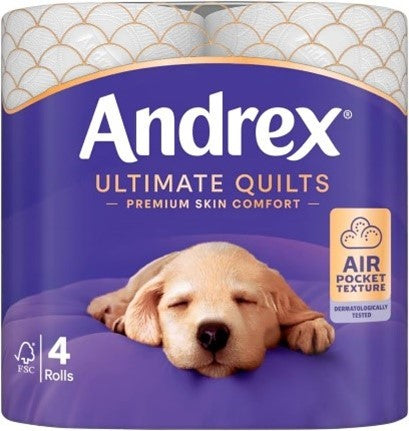 Andrex Ultimate Quilts Toilet Tissue Standard Roll 4x155 sheets